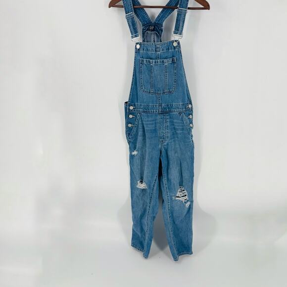 Gap Denim Medium Wash Jean Overalls Women's Size XS - Picture 1 of 9